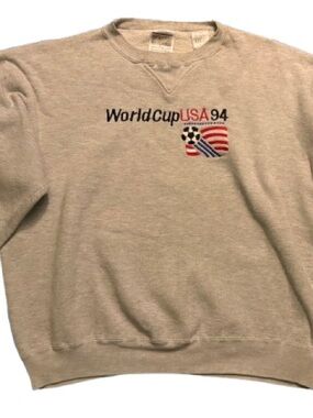 World Cup USA 1994 Embroidered Crewneck Sweatshirt - Light Gray